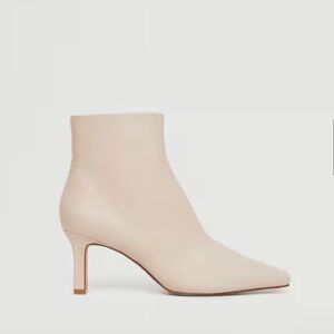 Mango Cream Heeled Boots